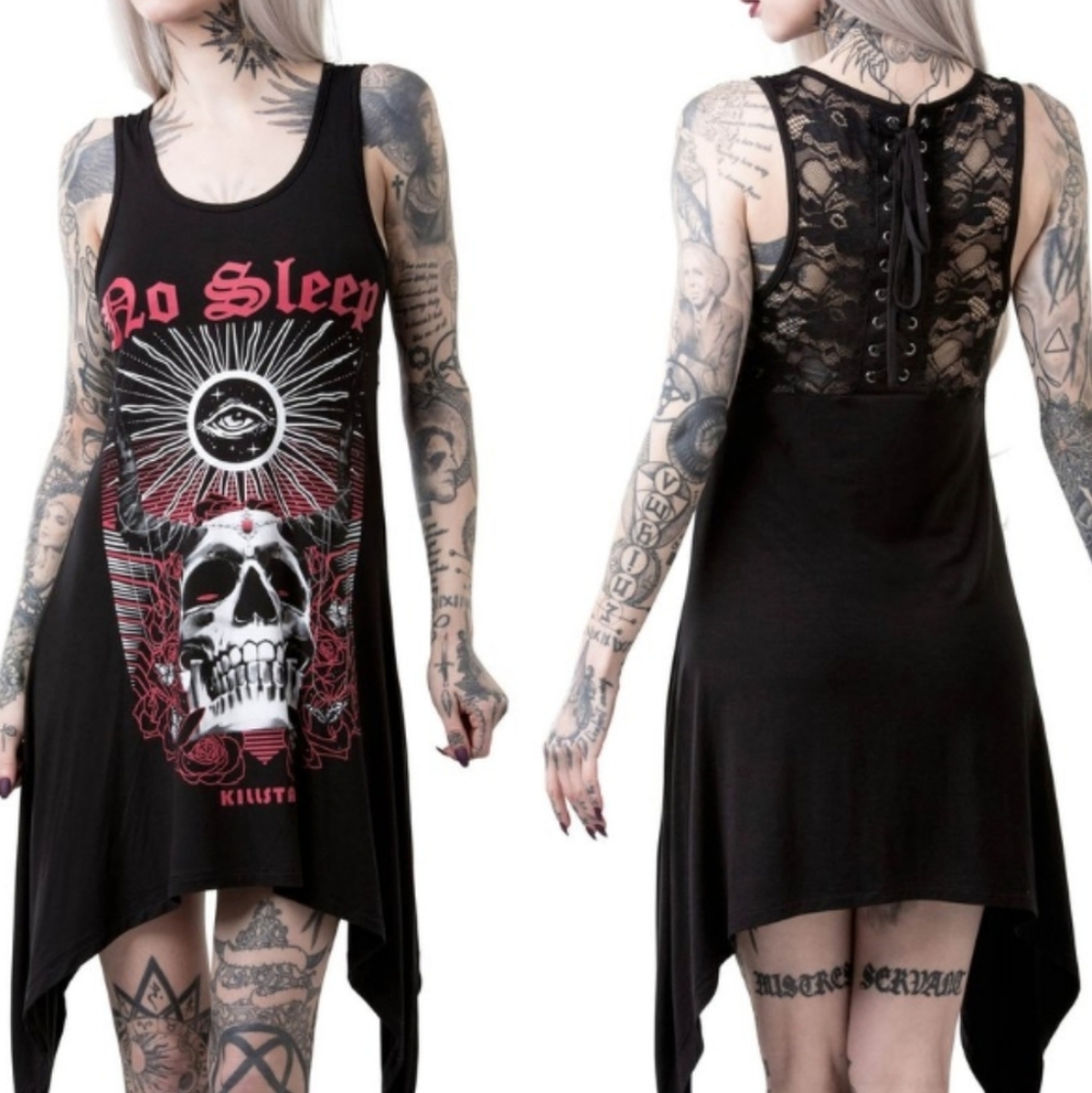EUC Killstar Graphic Skull Tunic Dress (Large)
